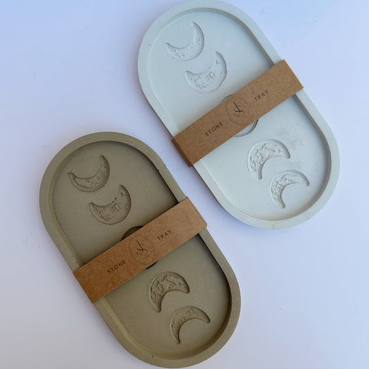 Crescent Stone Tray | Concrete Crescent Moon Tray