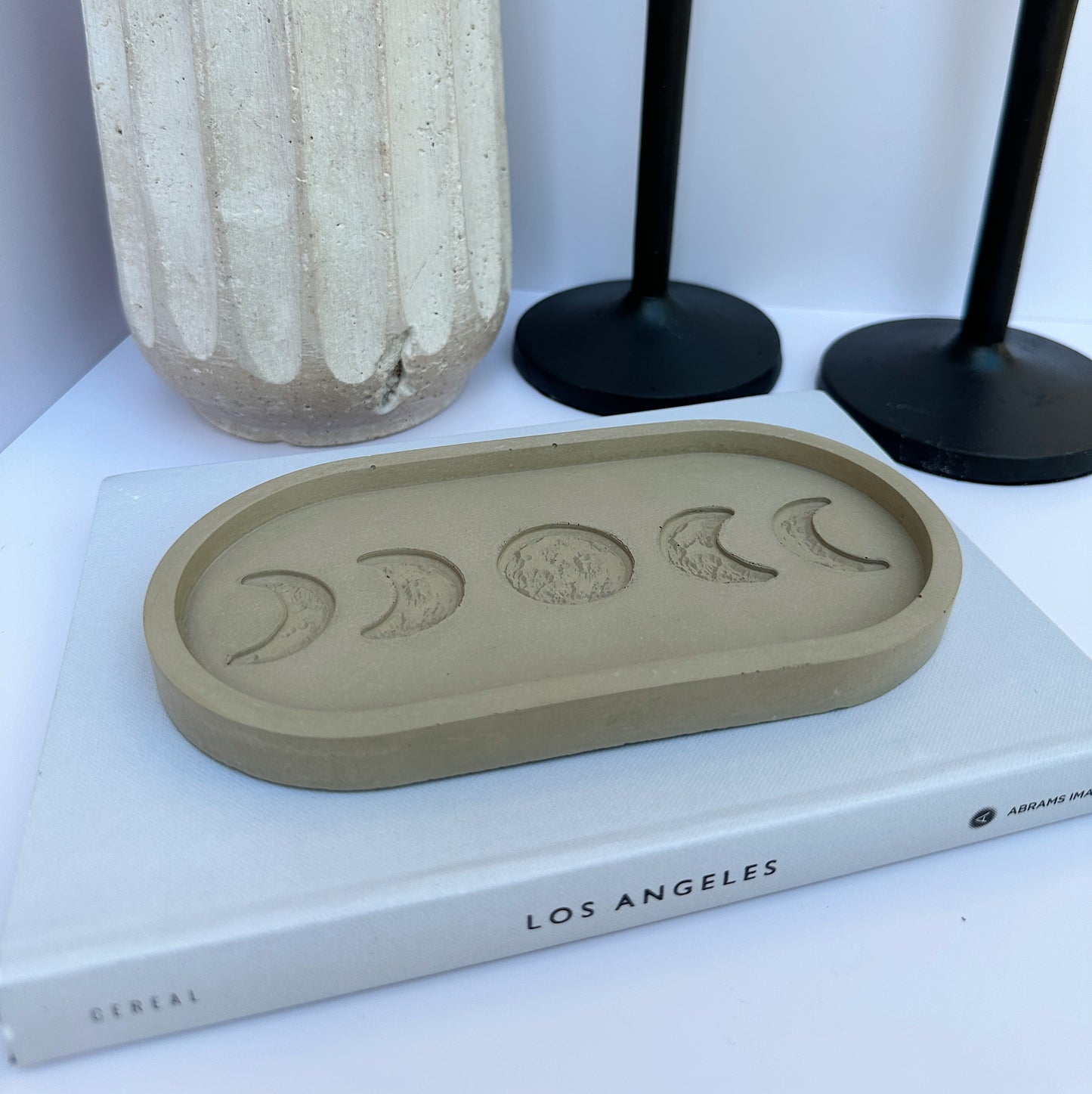 Crescent Stone Tray | Concrete Crescent Moon Tray