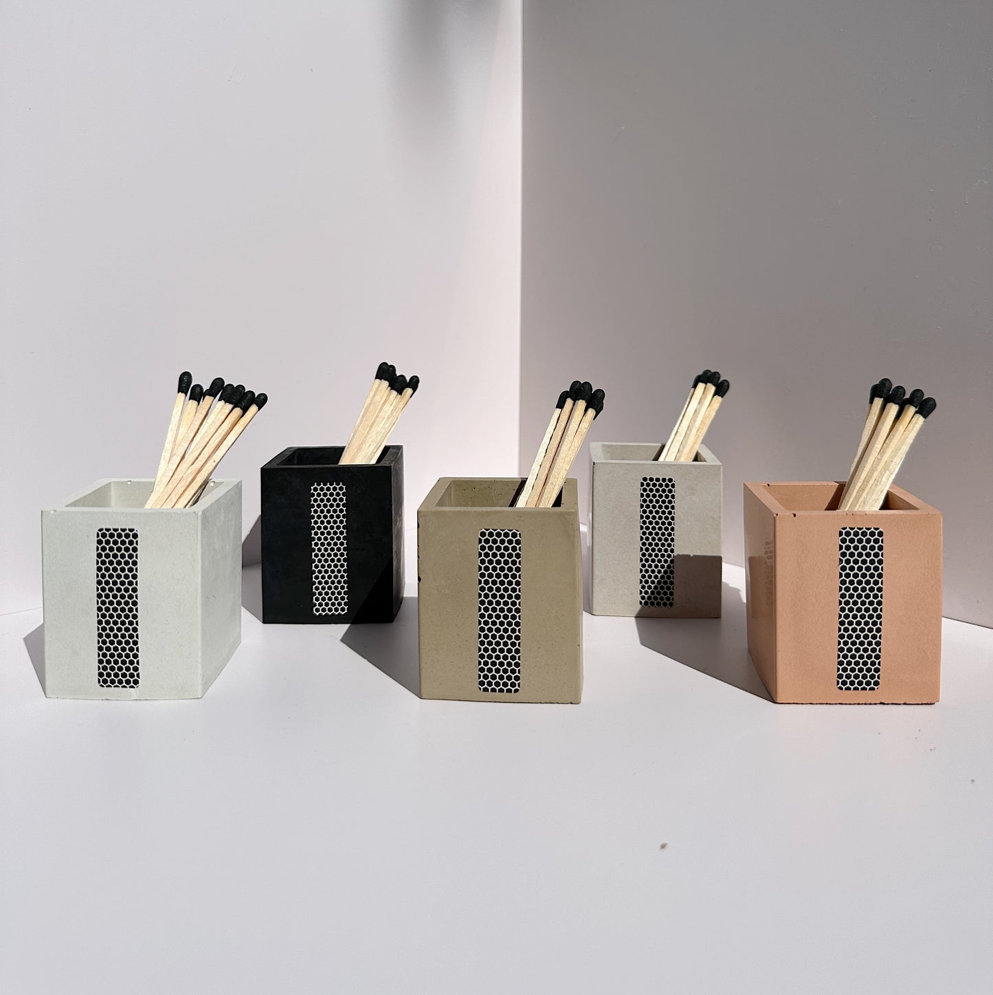 Square Match Stick Set | Concrete Match Stick Holder